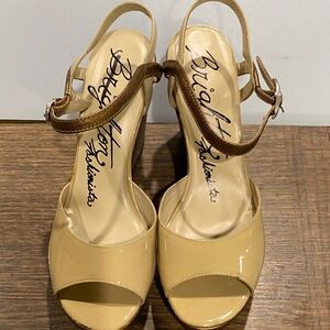 Brighton Tan Peep-Toe Heels